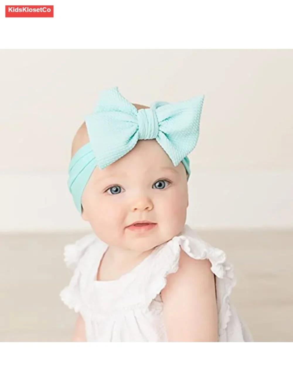 12 Pack Oversized Stretchy Nylon Baby Hair Bows Big Knot Headwraps